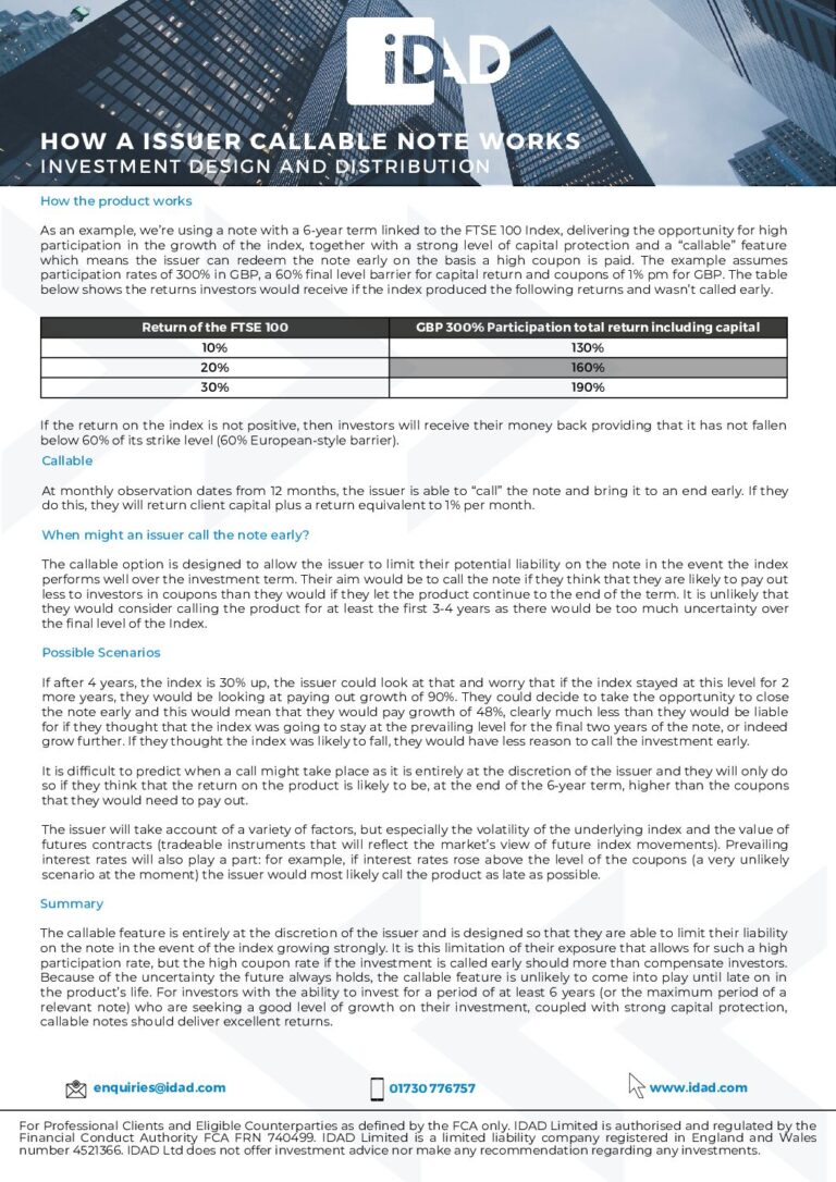 HOW A CALLABLE NOTE WORKS (1) - IDAD